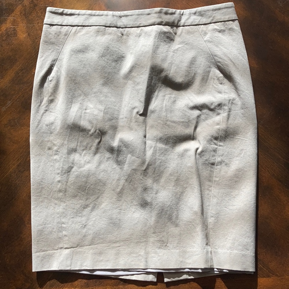 Kakhi pencil skirt, below the knee length